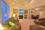 Great Room w Cathedral Ceilings and Xtra Large HDTV